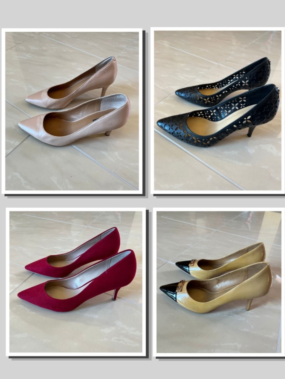 4-Pair Pointed Toe Pumps Lot 8.5 9 Coach Michael Kors Kenneth Cole Charles David